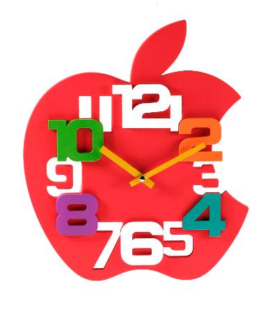 นาฬิกาพาสติก รูปแอบเปิ้ล สีสันสดใส มี 4 สี ให้เลือก ขนาด 12 นิ้ว เครื่องญี่ปุ่น รับประกัน1 ปี